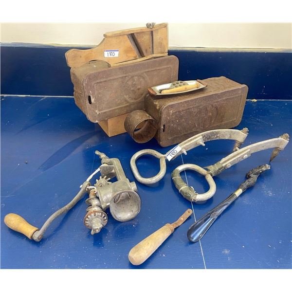 Antique Ammunition Component Boxes w/ Collectable Farm Equipment & Barn Decor