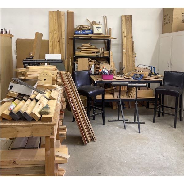 A Wood Worker's Shop Essentials Lumber Plywood Tools Radial Saw & More