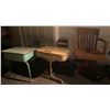 Image 1 : Pair of Vintage School Desks w/ Oak Office Chair (Extremely Heavy)