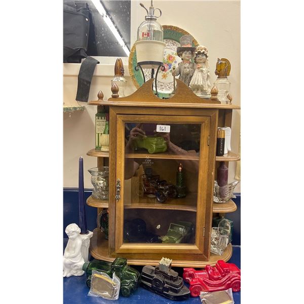 Decorative Jewlery Box Wall Mount w/ Assorted Avon Collectables & More