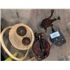 Image 1 : Antique Hand Crank w/ Decorative Basket & More
