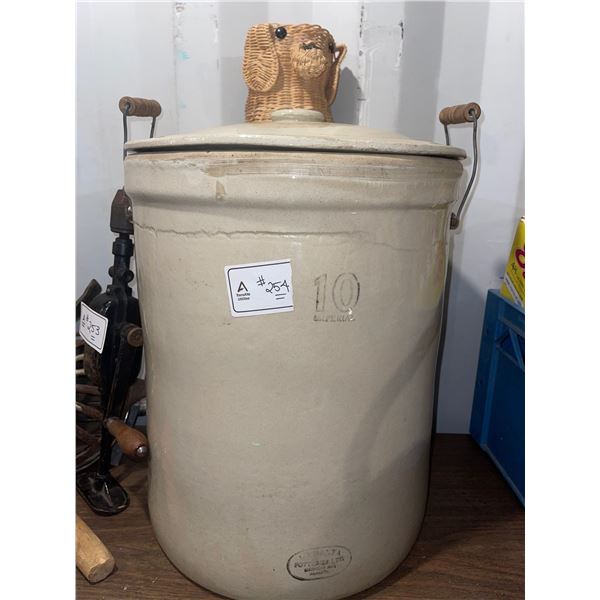 Enormous Medelta 10 Antique Canister w/ Lid & Handles in Tact