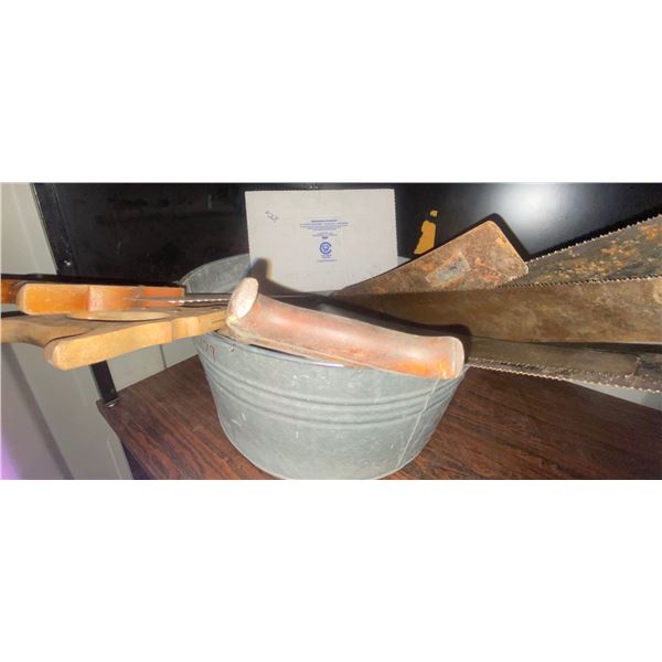 Antique Metal Bucket & It's Contents