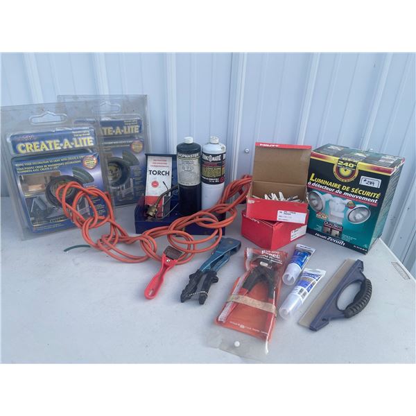 Bernzomatic Torch/Solder Kit w/ New Flood Lamp Strip Lights Rivets & More