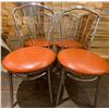 Image 1 : 4 Pack of Retro Style Dining Chairs Chrome & Vegan Leather Upholstery