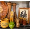 Image 4 : Assorted Earth Toned Kitchen Collectables Wood Chip Bowl Salt & Pepper Shakers & More
