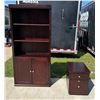 Image 1 : LOCKING FILE CABINET ON WHEELS AND BOOKSHELF WITH CABINET (MATCHES LOT 2)