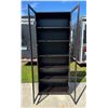 Image 2 : WOODEN BOOKSHELF WITH GLASS DOORS