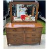 Image 2 : BASSETT FURNITURE CHEST OF DRAWERS WITH MIRROR (MATCHES LOT 13)