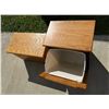 Image 11 : OAK DISPLAY STAND AND TIP DOWN TRASH CABINET
