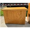 Image 3 : OAK DISPLAY STAND AND TIP DOWN TRASH CABINET