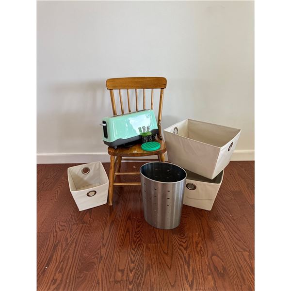 Antique Chair w/ Vintage Inspired Toaster 3 Totes & More