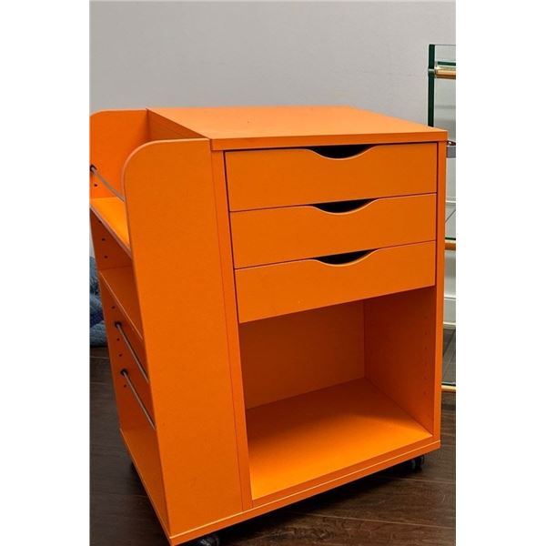 42x16x40 Retro Orange Home Office Essentials Portable Filing Cabinet