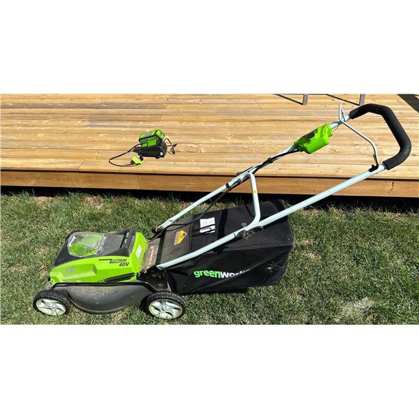 Greenworks Lawn Mower Battery Rechargeable 19" 40 V Lithium Battery w/ Charger