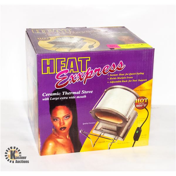 NEW HEAT EXXPRESS CERAMIC THERMAL STOVE - HOLDS