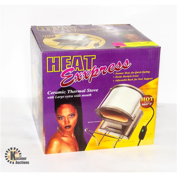 NEW HEAT EXXPRESS CERAMIC THERMAL STOVE - HOLDS