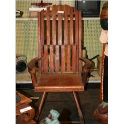 LARGE WOODEN ROCKING CHAIR