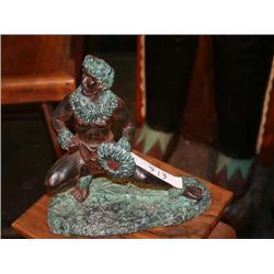 SMALL WOODEN INDIAN STATUE