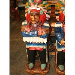 WOODEN INDIAN STATUE
