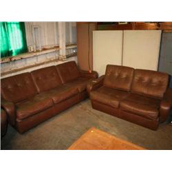 WATER BUFFALO CALF HIDE COUCH AND LOVE SEAT