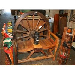 WAGON WHEEL BENCH 46'' X 26''