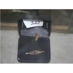 GOLD NECKLACE PEN WITH BLACK JEWEL