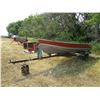 Image 1 : Lund 14ft Aluminum Fishing Boat w/ Trailer and Paddles - Serial M0T888070