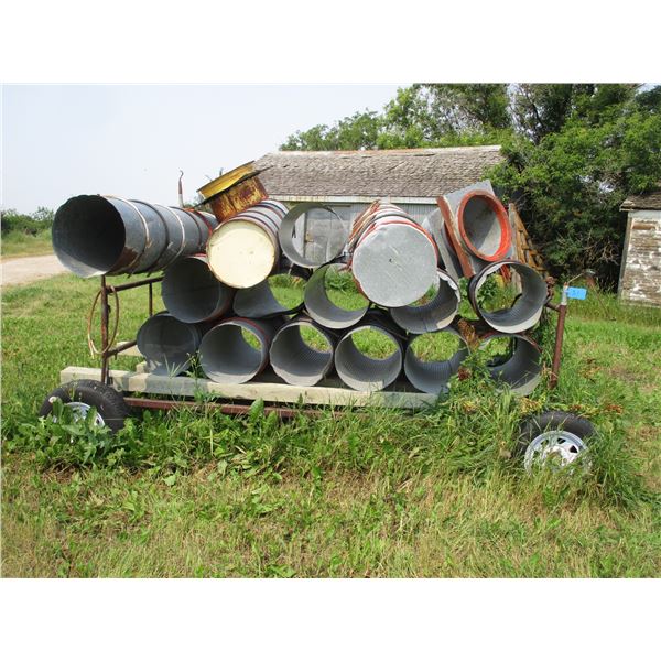 (15) Aeration Tubes, Collars, Scaffold Trailer (Needs Tires)