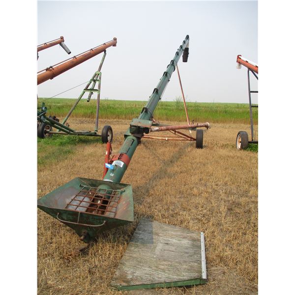 Auger w/ Attached Metal Hopper and Spout Extension - PTO Powered