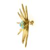 Image 5 : Antique Victorian 18k Gold Handmade Double Star Burst w/ Turquoise Pin Brooch