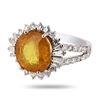 Image 2 : 7.26 ctw Yellow Sapphire and 1.23 ctw Diamond Platinum Ring