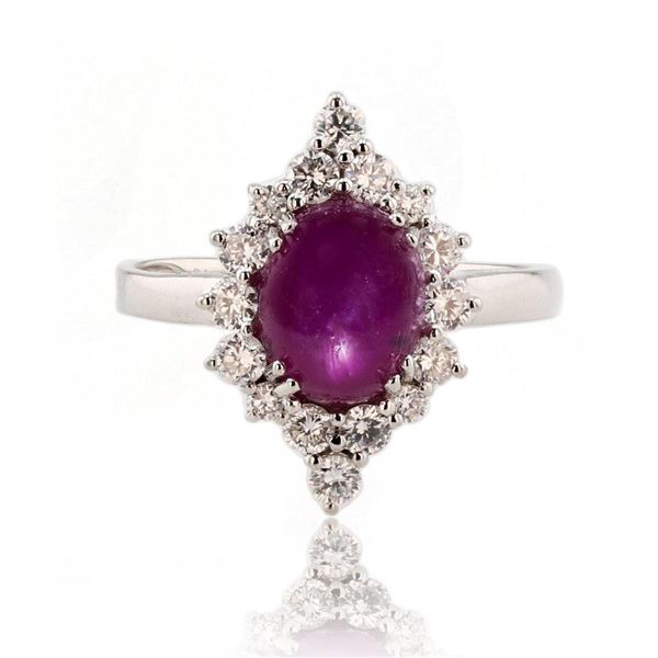 2.76 ctw Ruby and 0.54 ctw Diamond Platinum Ring