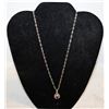 Image 1 : ROUND FACETED PURPLE CENTER SILVER NECKLACE 17"