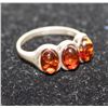 Image 1 : AMBER STYLE SILVER RING SIZE 6