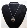 Image 1 : SILVER FILLIGREE HEART PENDANT NECKLACE ITALY 18"