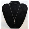 Image 1 : ZIRCON SILVER PENDENT NECKLACE 20"