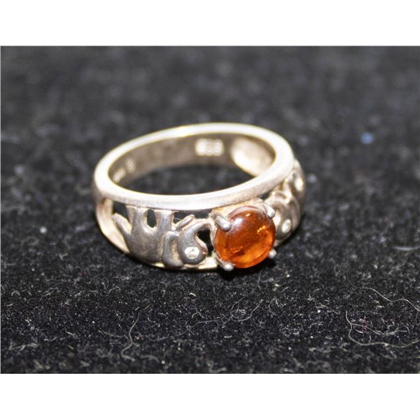 LUCKY ELEPHANTS SILVER RING SIZE 5-1/2