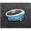 Image 1 : BLUE OPAL STYLE SILVER RING SIZE 7