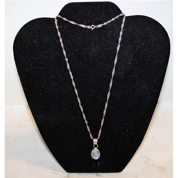 MYSTIC QUARTZ PENDANT SILVER NECKLACE 23"
