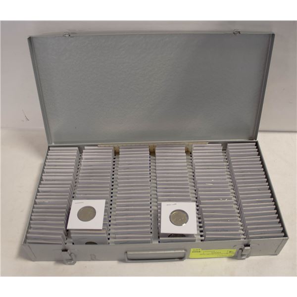 COINS IN METAL COLLECTOR CASE