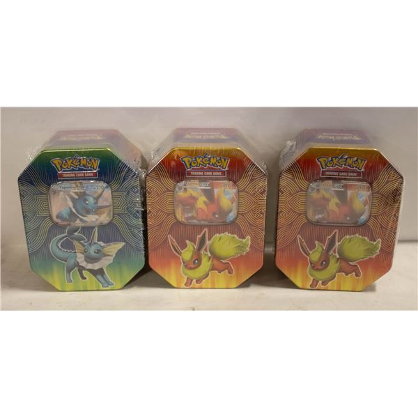 LOT OF 3 SEALED POKEMON GX TINS 4 PACKS PER TIN