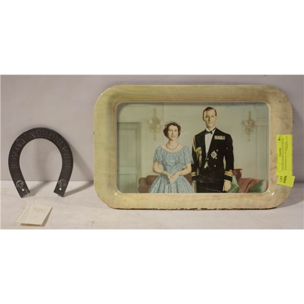 BUCKINGHAM PALACE PEWTER HORSESHOE & ANTIQUE TIN