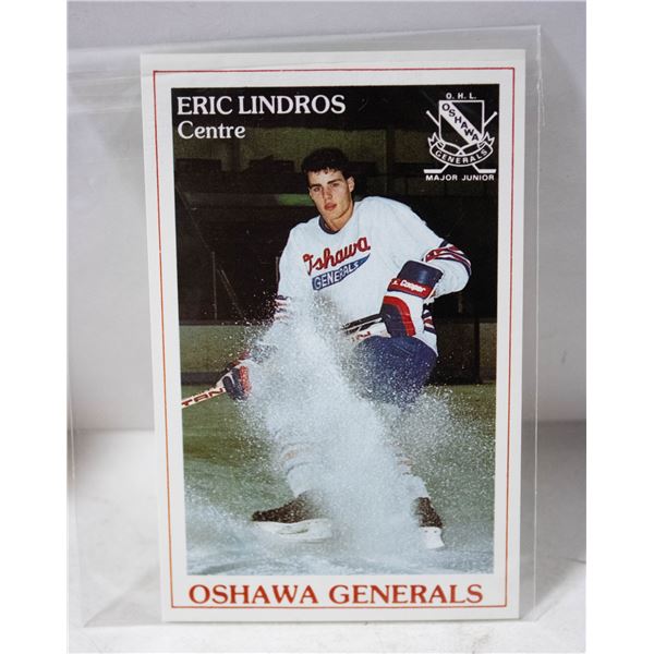 1989-90 OSHAWA GENERALS POLICE CARD - ERIC LINDROS