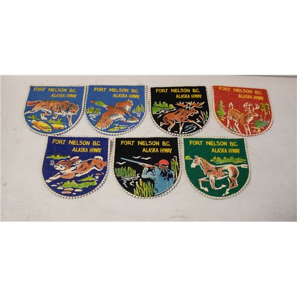 ASSORTED ALASKAN HIGHWAY EMBOSSED PATCHES