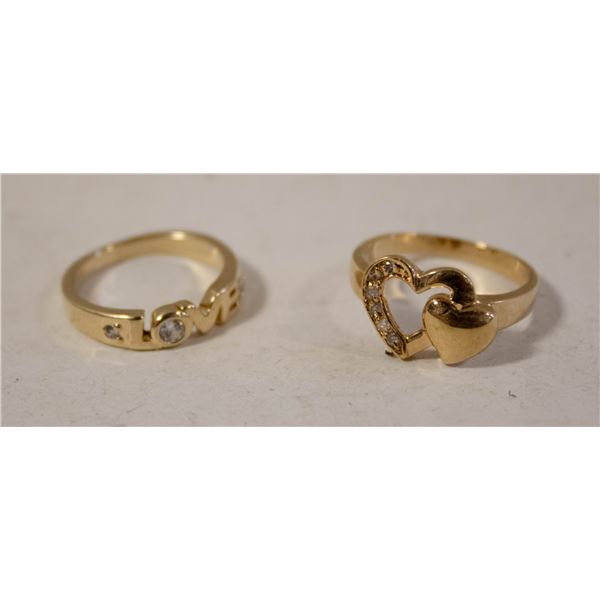 LOVE & DOUBLE HEART ESTATE RINGS TOGETHER-ESTATE