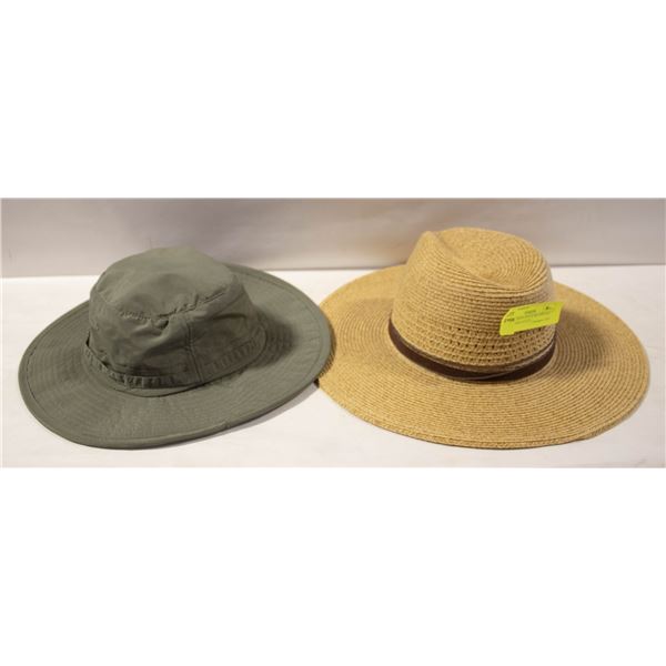 CAMO GREEN HAT & BIG RIM HAT TOGETHER-ESTATE