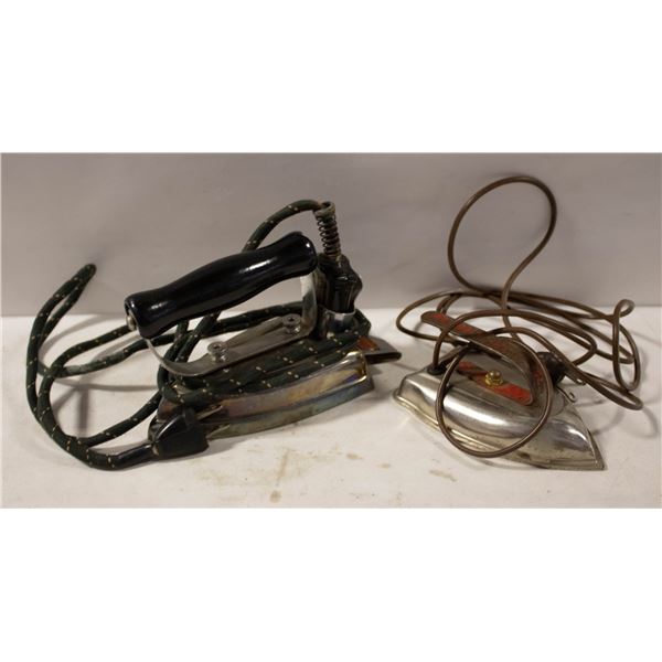 2 ANTIQUE ELECTRIC IRONS