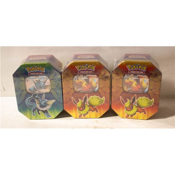 LOT OF 3 SEALED POKEMON GX TINS 4 PACKS PER TIN