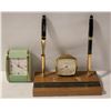 Image 1 : VINTAGE ALARM CLOCK/PEN SET & VINTAGE TRAVEL ALARM