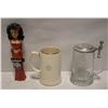 Image 1 : RUBY TEARS KEG BEER TAP & VINTAGE BEER STEINS